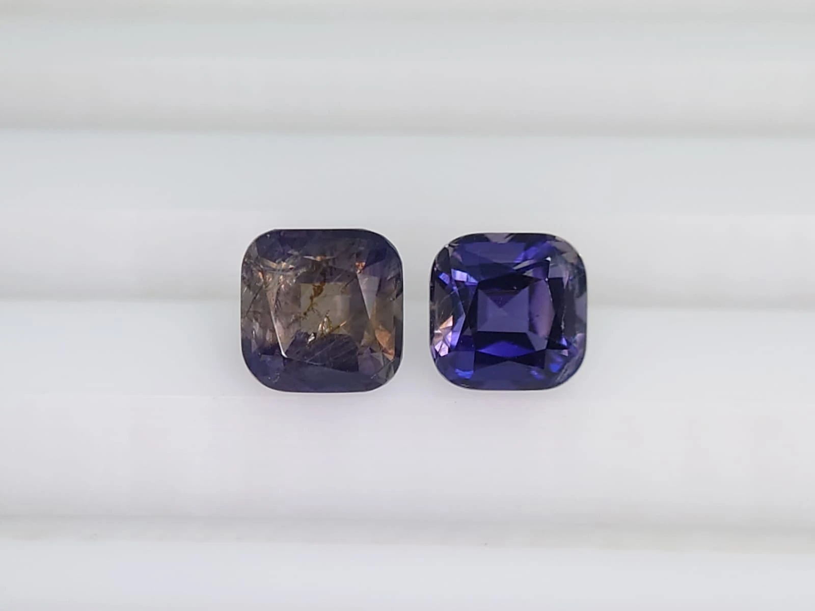 2.1ct Natural  Pair Cushion Faceted Iolite  from Madagascar — view 3